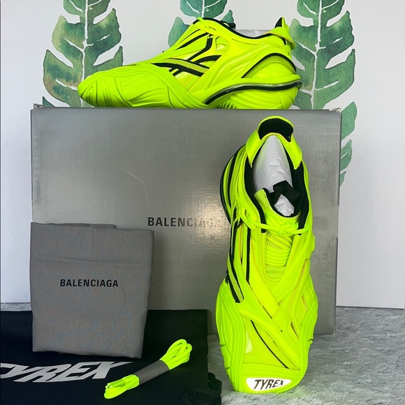 Balenciaga Tyrex Sneakers in Neon Yellow and Black - Picture 1 of 15
